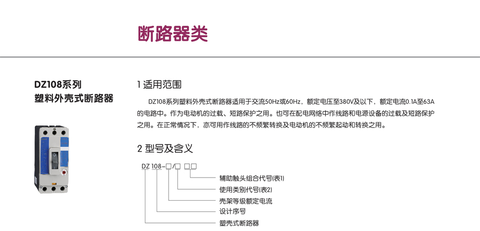 dz108斷路器；dz108漏電開關